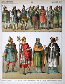 A.D 500-1000 Anglo-Saxons Costumes of All Nations (1882)